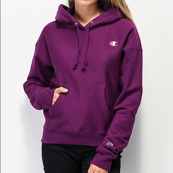 Champions Women’s Reverse Weave Purple Hoodie - Picture 4 of 4